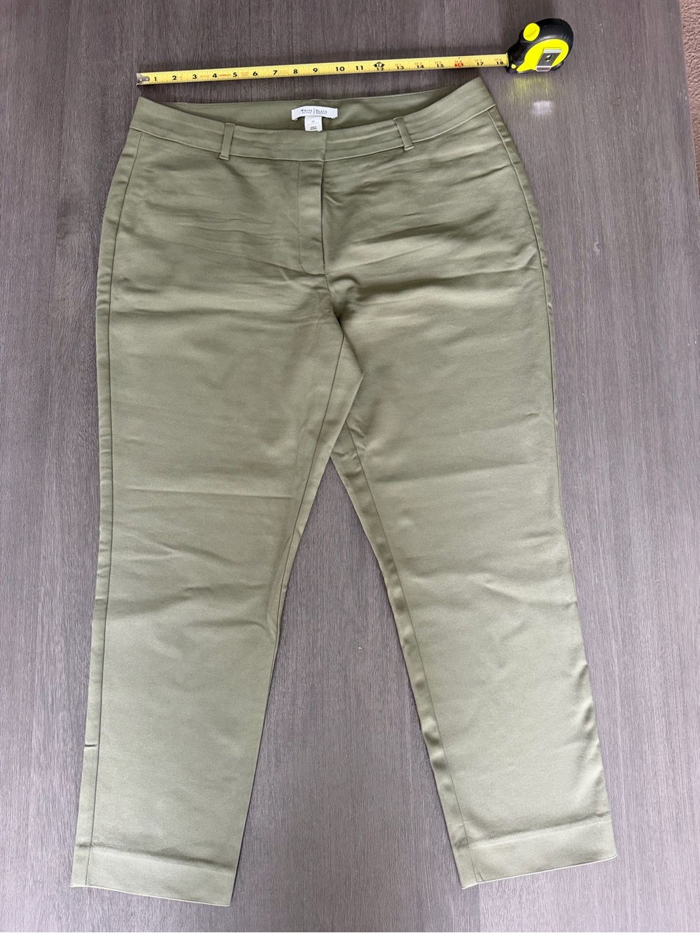 White House Black Market Olive Green Slim Ankle Pants Size 14